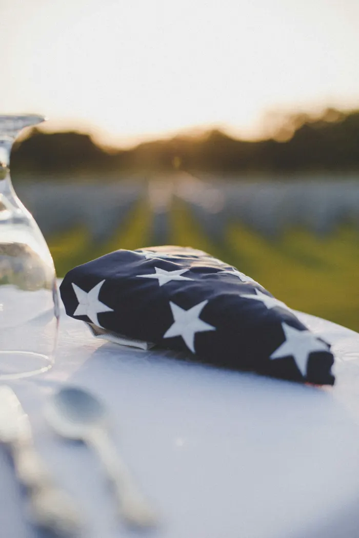 Folded American flag